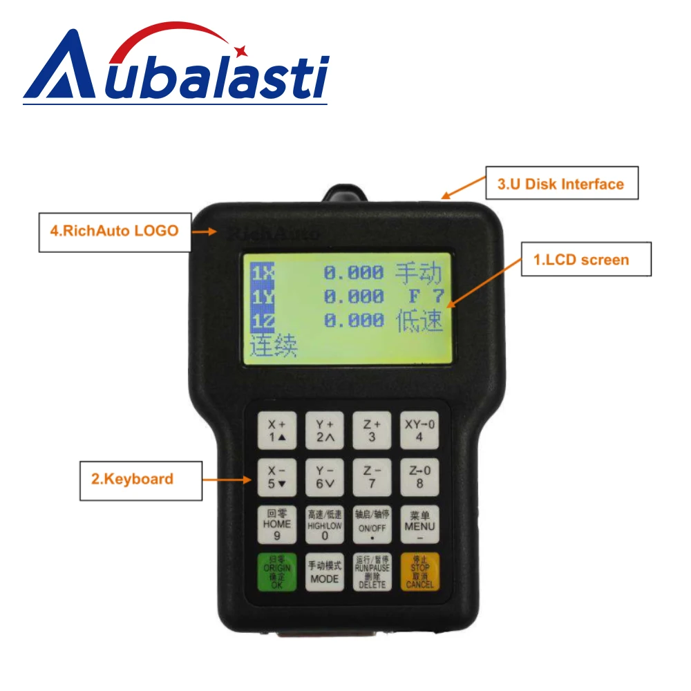 Aubalasti RichAuto CNC Controller DSP A132 3Axis for Turning & Carving Lathe Motion Control System