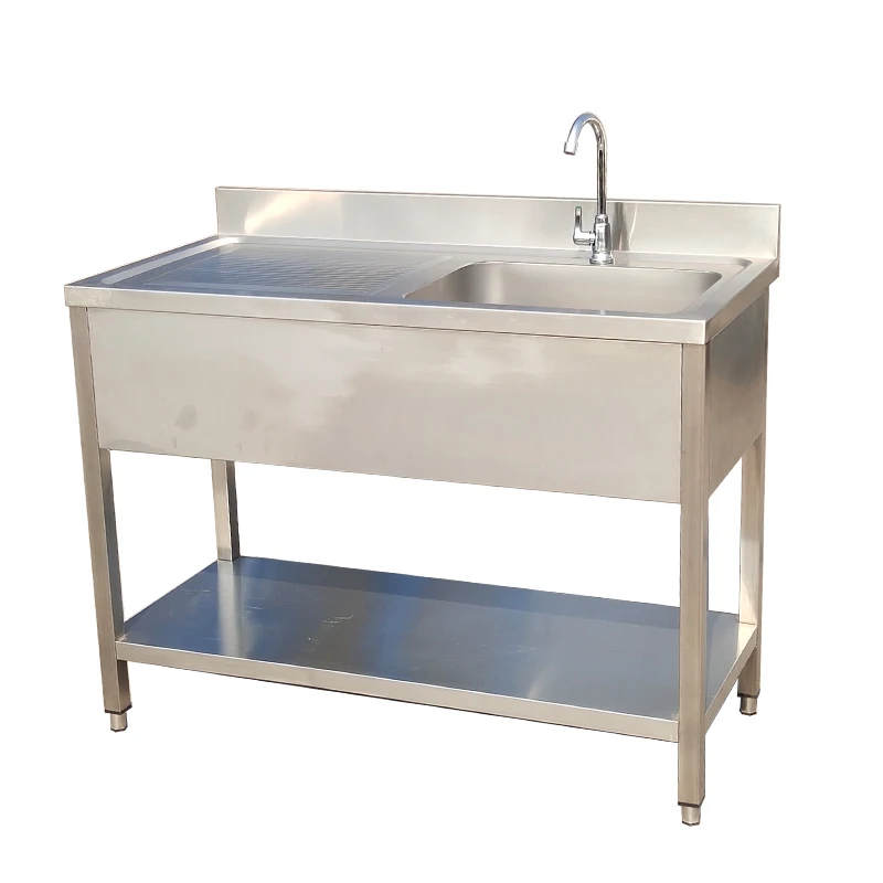 Hot Selling Stainless Steel Single Bowl Sink Kitchen Free Standing Hand Wash Basin
