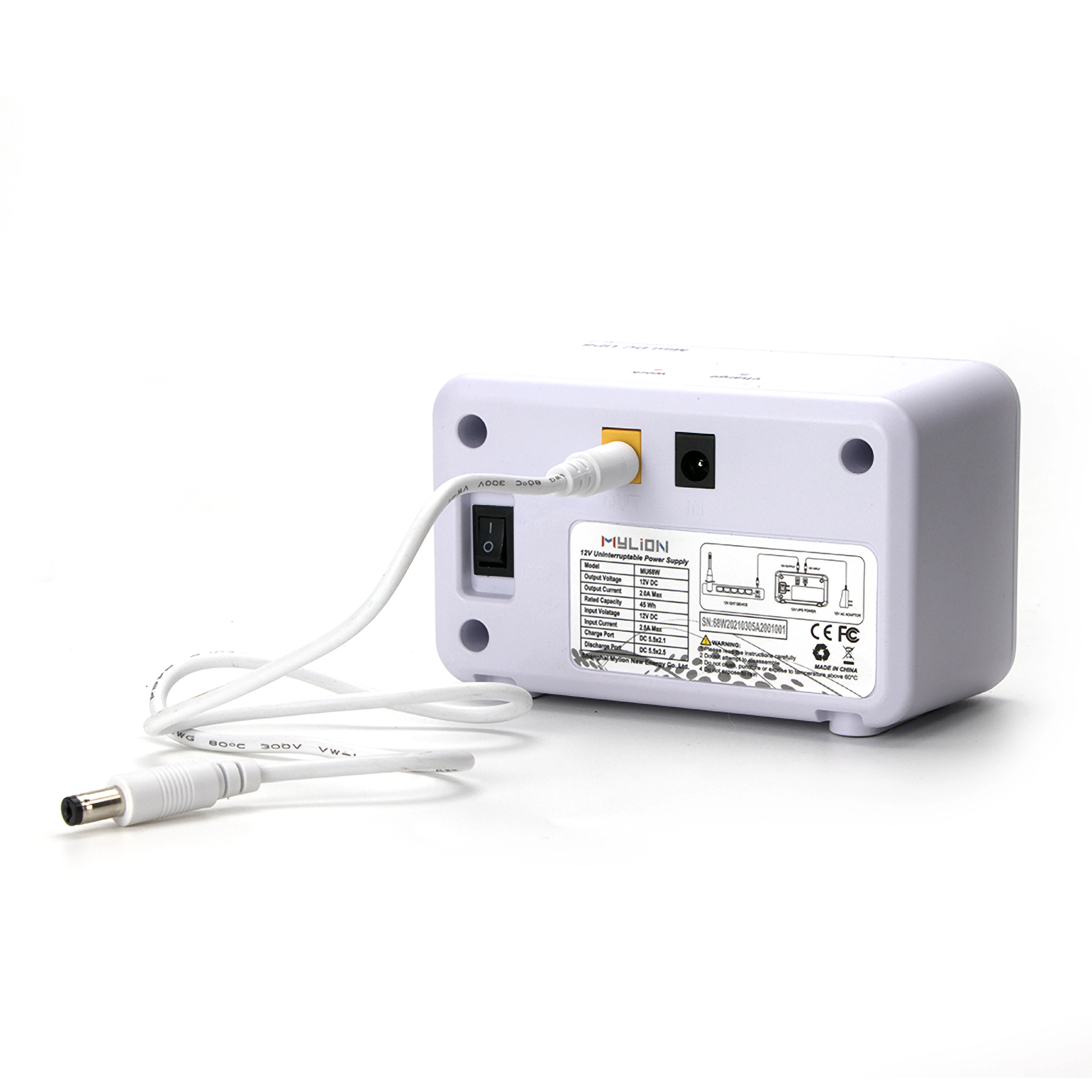 Mylion 12V 2A 5200mah smart battery power system 12v 9v 5v mini dc ups backup For IP security camera Wifi router door access