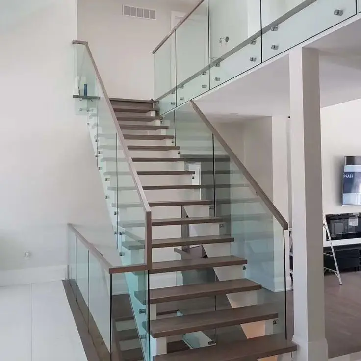 Factory direct dia38 42.4mm standoff patch fitting glass railing straight staircase glass railing