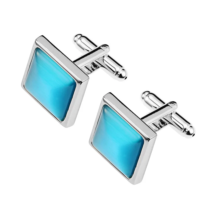 fathers day gift silver jewelry men opal gemstone cuff links high quality cufflinks mixed design