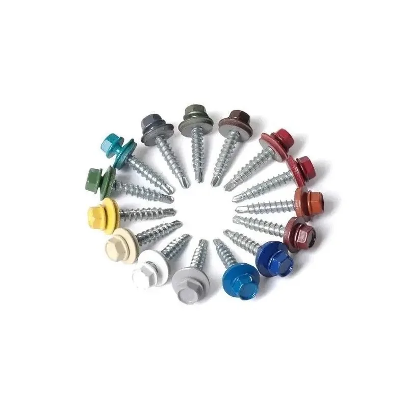 Russia market RAL 8017, 8019, 3005, 6005, 9005  Hex washer Head Self-Drilling screws 5.5*19 5.5*29 4.8*35 DIN7504K