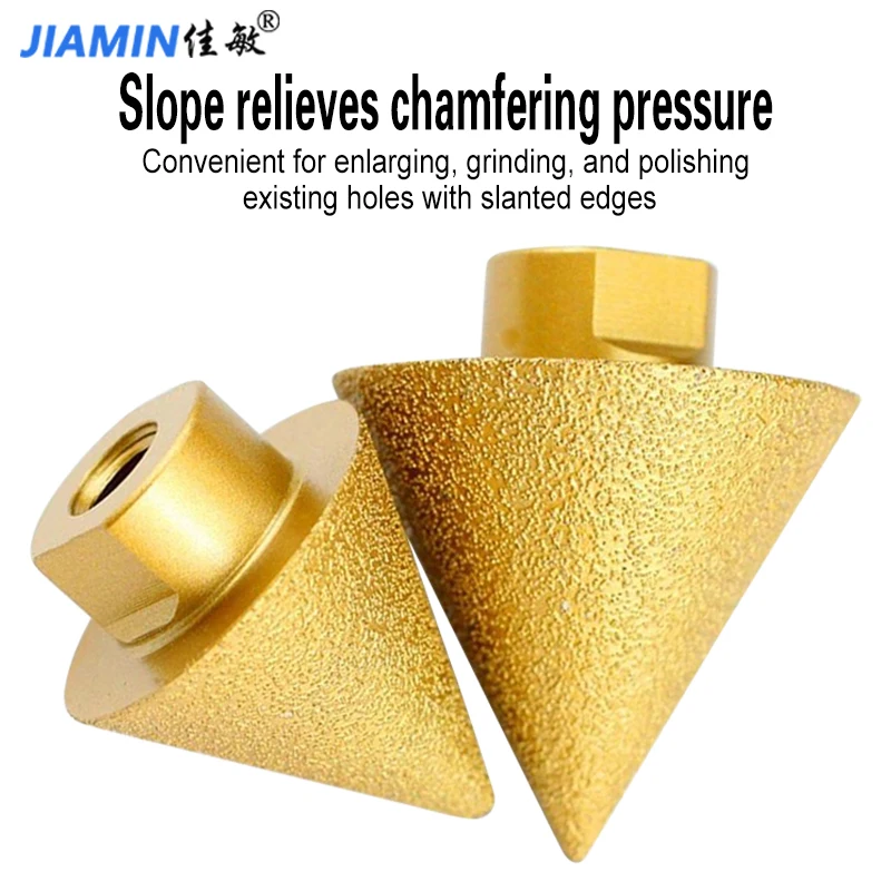M10 conical umbrella diamond chamfering tool brazing drill bit used for drilling and expanding holes in various rocks