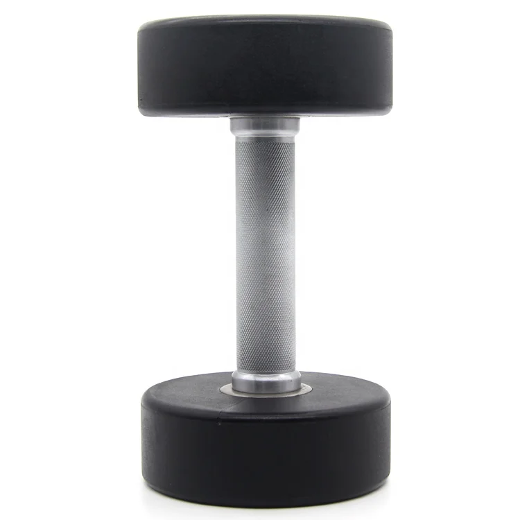 Gym Equipment Urethane Dumbbell Weight Lifting Black PU Gym Dumbbell