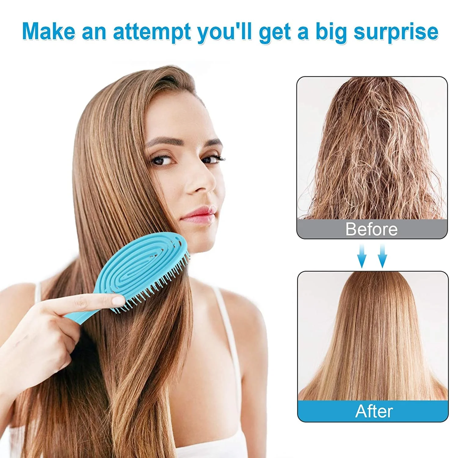Private Label Hot Selling Detangling Hair Brush Plastic Handle Styling Vent Design Hair Brush for Wet and Dry Hair