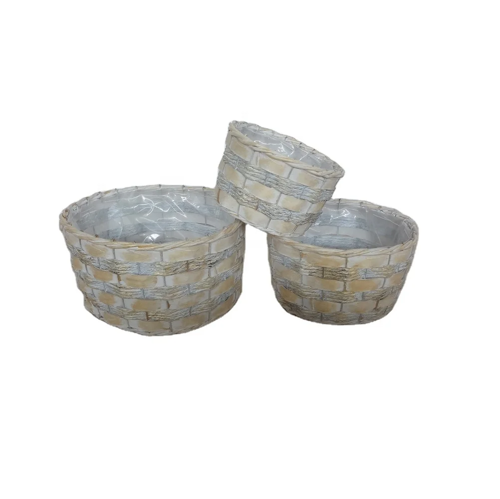 Wholesale Eco-Friendly Storage Picnic wicker Fruit vegetable bread sundries wooden woven storage Basket