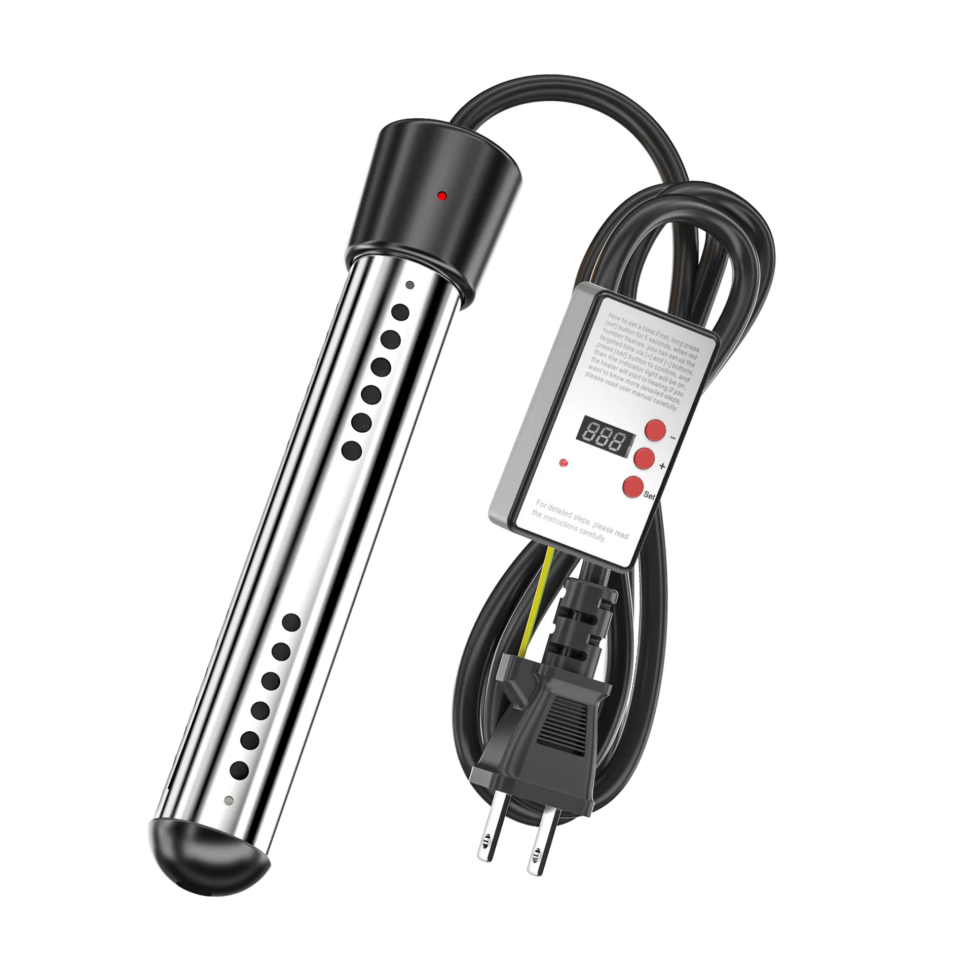 2500W Electric Water Heater Stainless Steel Immersion Heater 220V portable electric bucket water heater