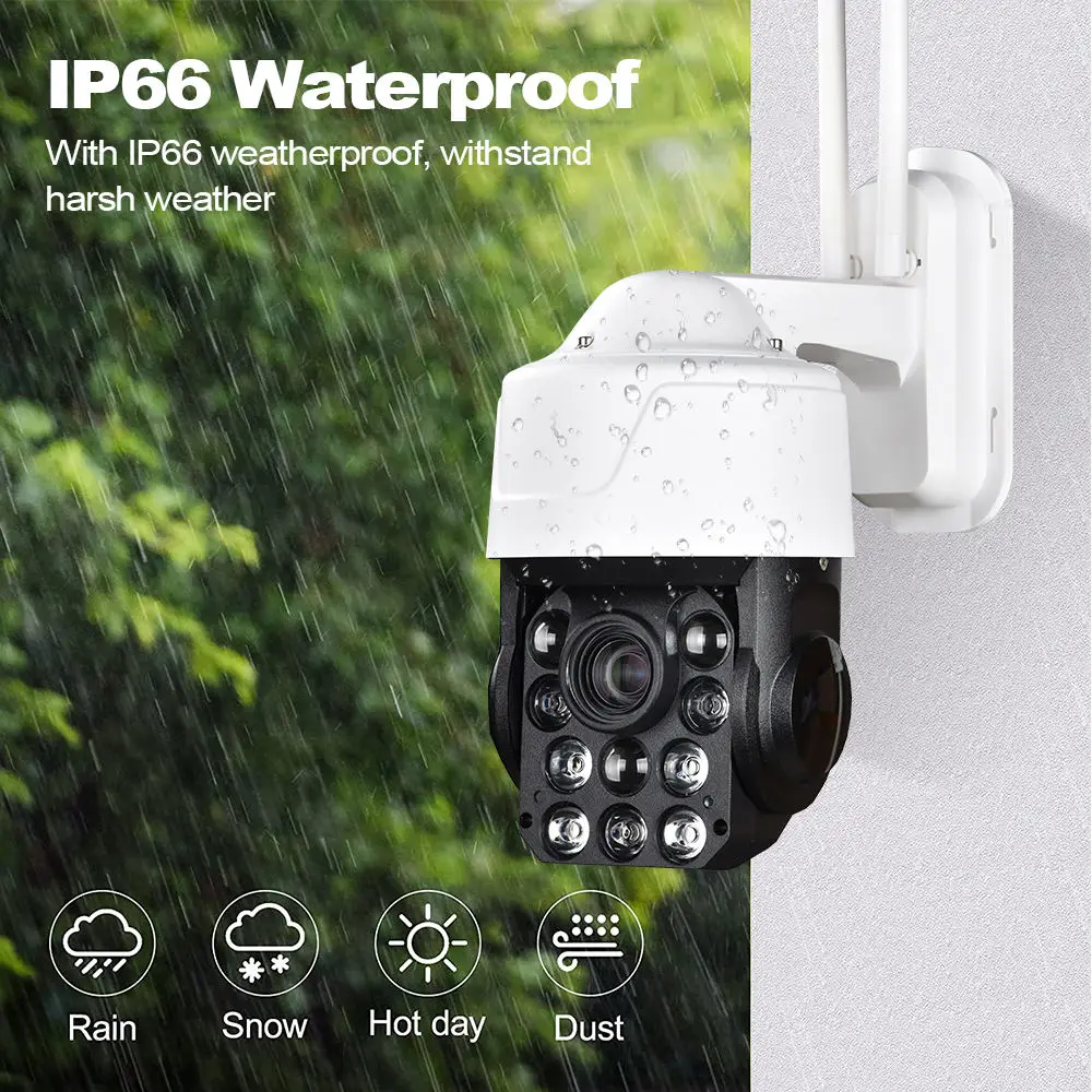 3MP Wireless PTZ 40X Optical Zoom IP PTZ CCTV Camera Night Vision Speed Dome Surveillance Security Camera Outdoor 4G
