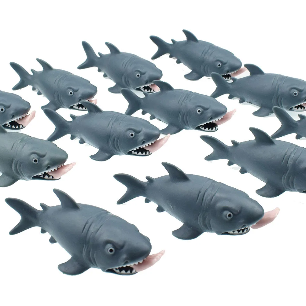 New Arrival Halloween Party Toy Animal Squeeze Shark Swallowed Foot Squeeze Shark Unzip Toys