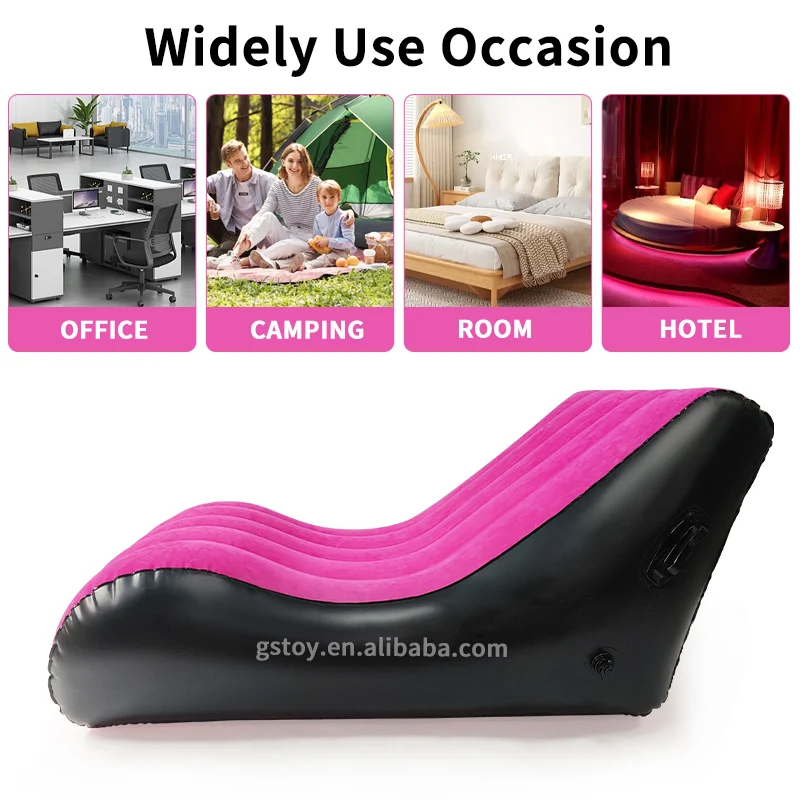 Modern Flocked S shaped sexy sofa bed adult luxury love positions cushion air chair couple inflatable sofa