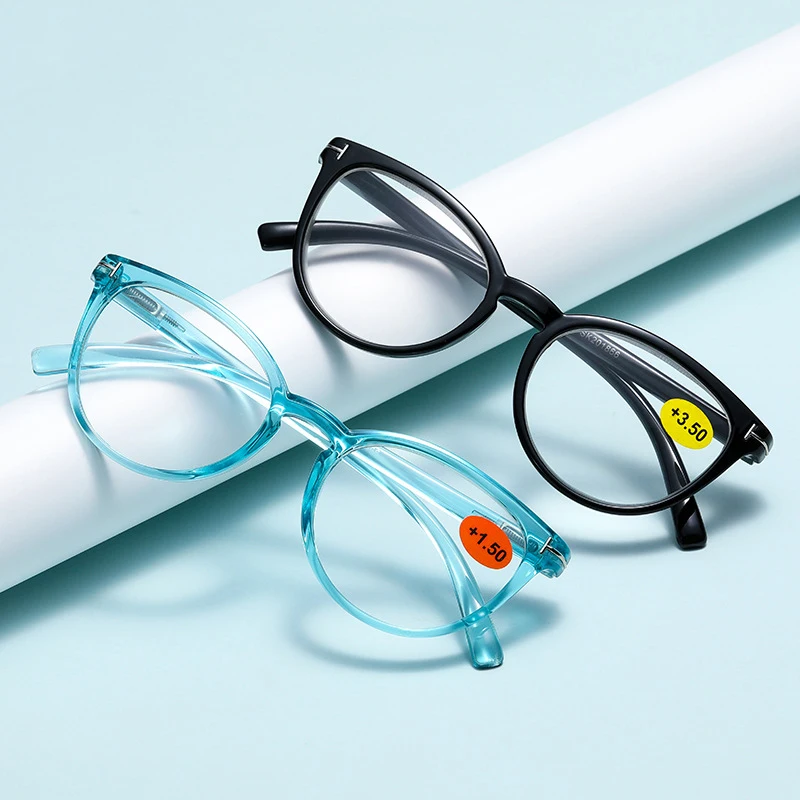 2022 New Round Frames Spring Hinge Computer Glasses Wholesale Anti-blue Light Men Women Clear Custom logo Reading Glasses