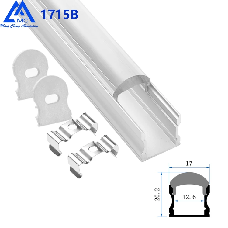 17*15mm aluminium profile for led strips factory specialized customize led aluminium extruded profile