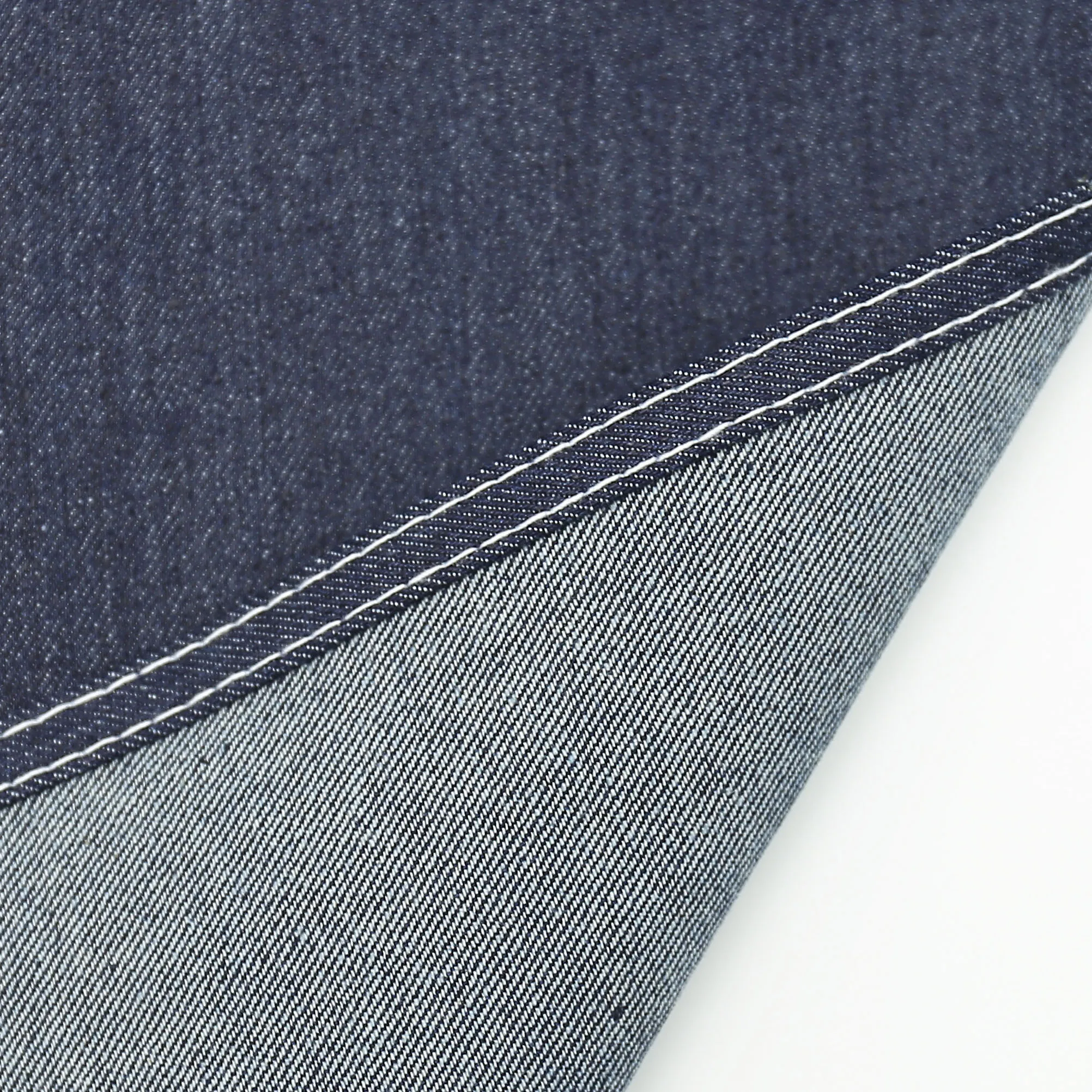 Customised Wholesale Blue Bonded Ripped Denim Fabric Per Roll