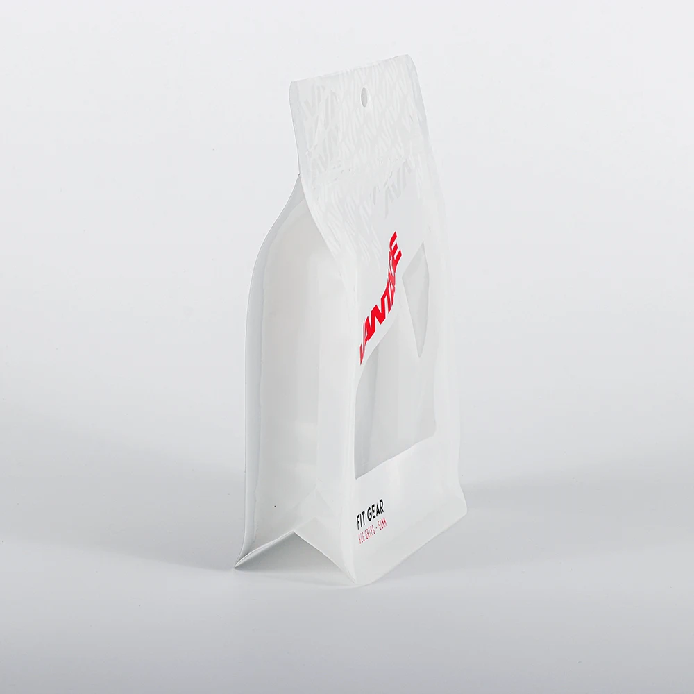 Flat bottom bag logo heat on plastic bag/compostable bag pet for dish cleaning sponge packaging