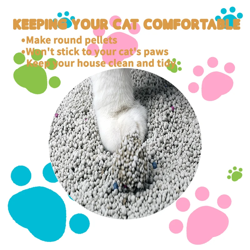 Разноцветный помет для кошачьего туалета