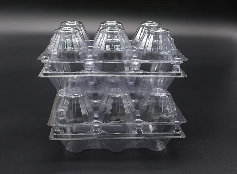 Контейнер для яиц для супермаркета, Товары в наличии, упаковка для 6 яиц, прозрачная коробка, лоток для яиц