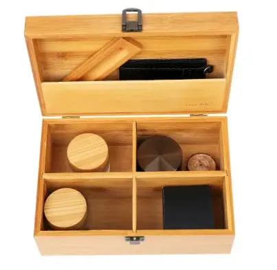 Large storage box combination  large wooden box and wooden tray container - Decorative box with removable divider
