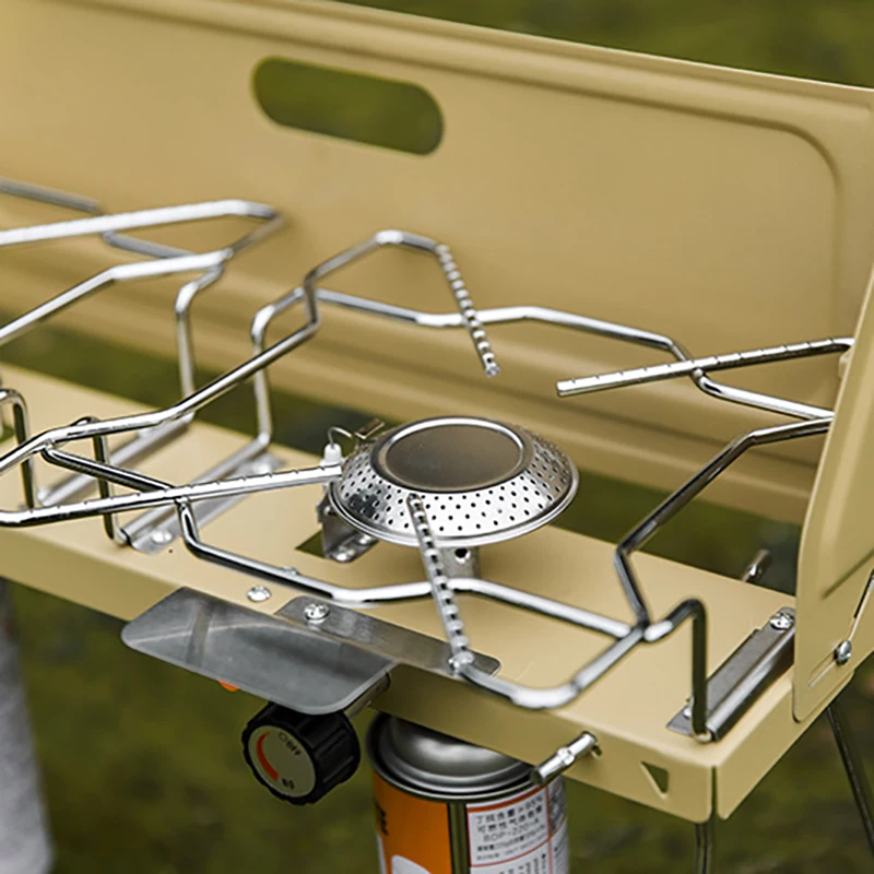 CPK-ST057 JETSHARK outdoor kitchen multi fuel mini black folding home portable double head Camping gas Stoves