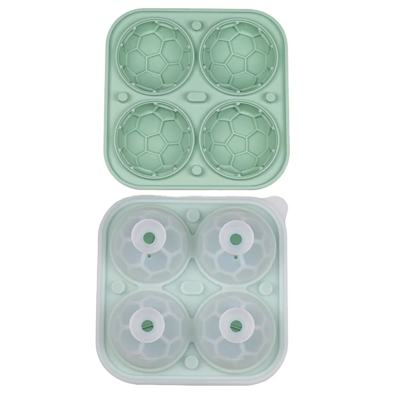 Football-shaped Silicone Ice Cream Tools Ice Grid Mold and Ball Freezer Ice Box for Home Use Customized Logo Opp Bag 14.3*6.5cm