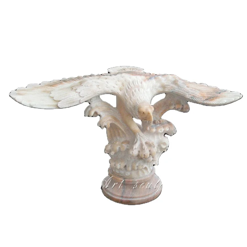 Hand Carved Black Granite Stone Garden Eagle Statue For Sale