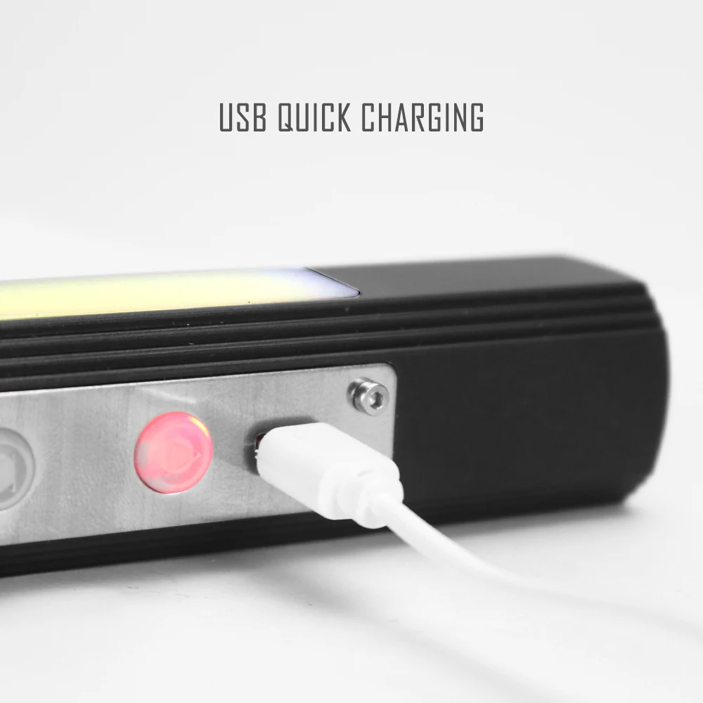 VCAN Aluminum Alloy Side Mangnets Rechargeable Battery 800 Lumen LED Zoom Flashlight Flashlight Torch