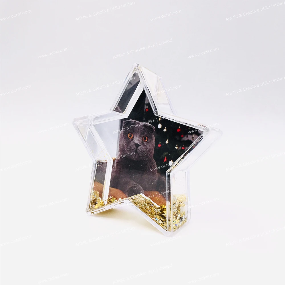 Short Time Delivery Best Supplier Christmas Gift High Quality Liquid Glitter Frame For Souvenir