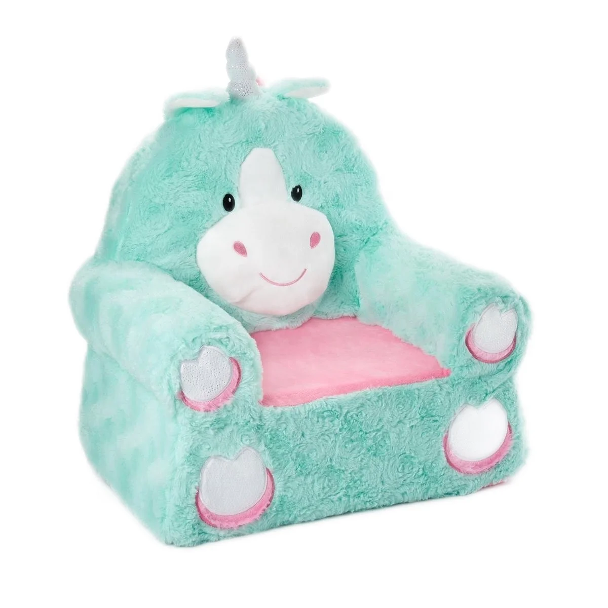 Multicolored Children Plush Unicorn Character Sofa  Chair