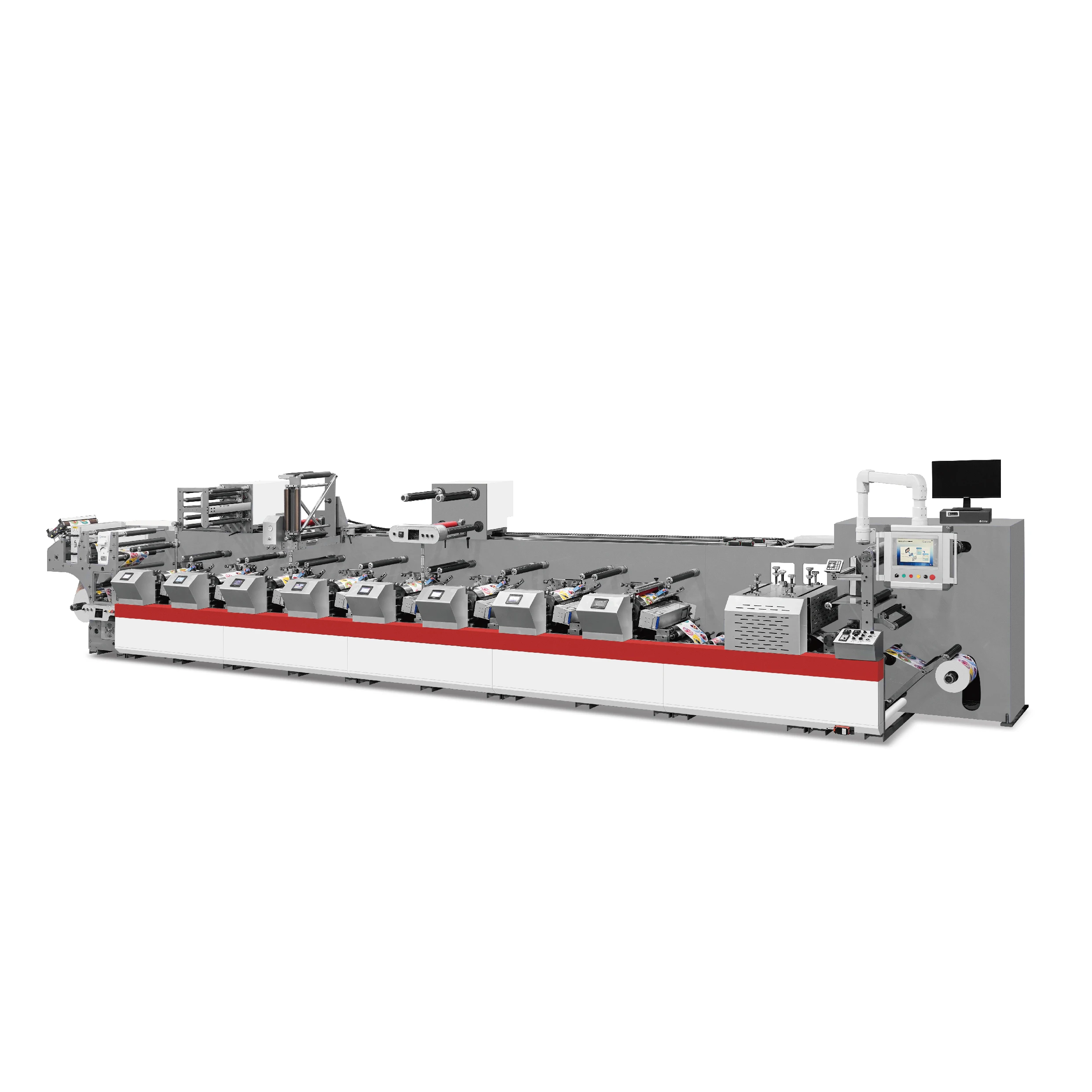 Custom Adhesive Sticker 6 Colors Labels Paper Roll To Roll Flexographic Printing Machine With High Quality