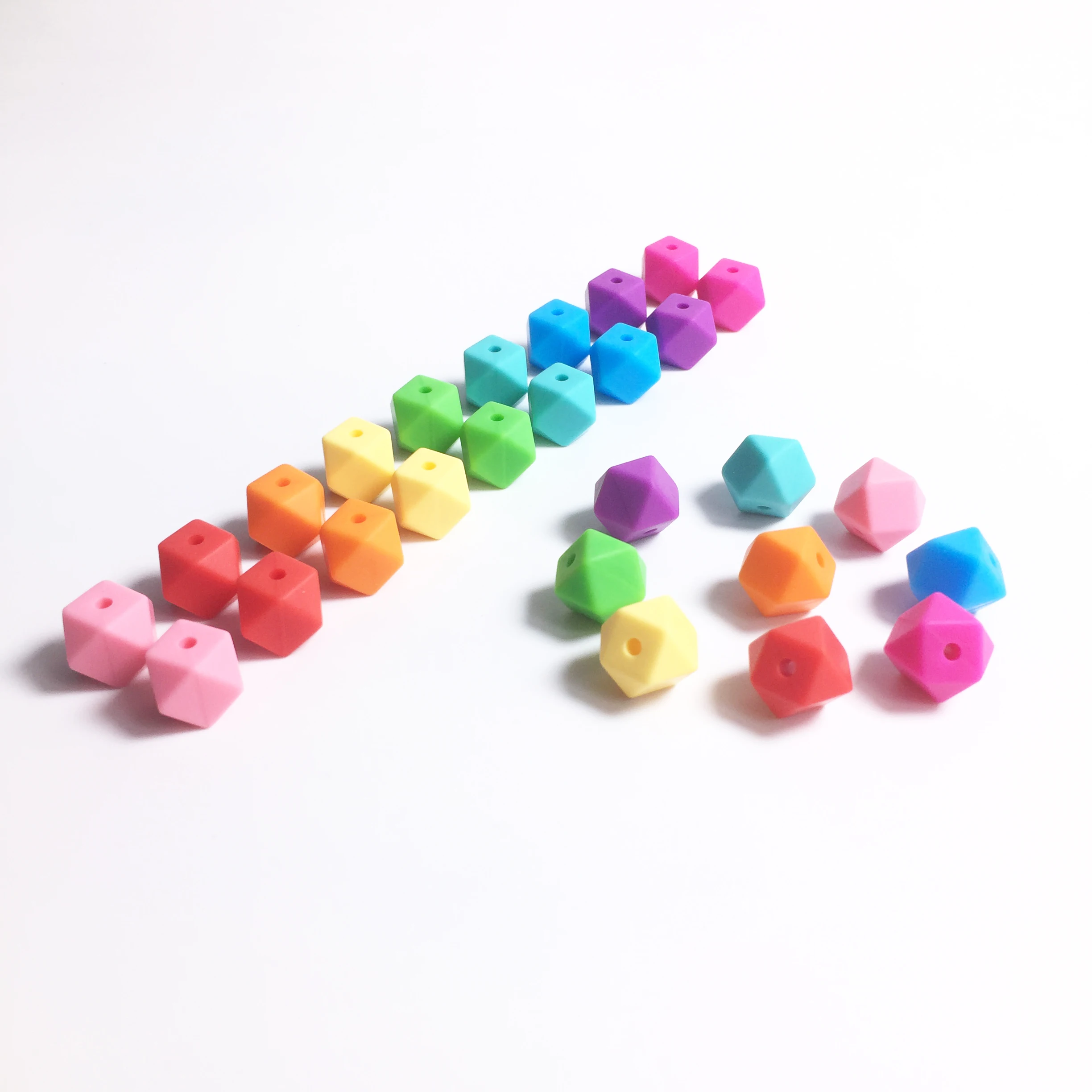 Wholesale New Arrival geometric silicone beads BPA free Food Grade soft Silicone icosahedron beads