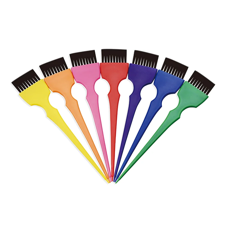 
7 Colors Professional Hair Tinting Comb And Dye Brush With Plastic Hair Dying Comb 