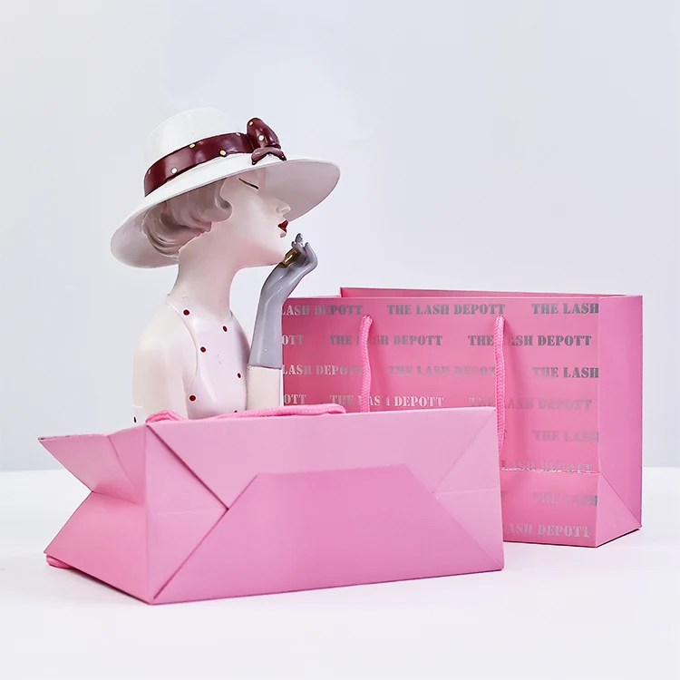 Luxury  sliver/Gold Foil Stamping Paper Party Favor Bags Personalized Christmas Paper Gift Bags Custom Paper Bags With Handles