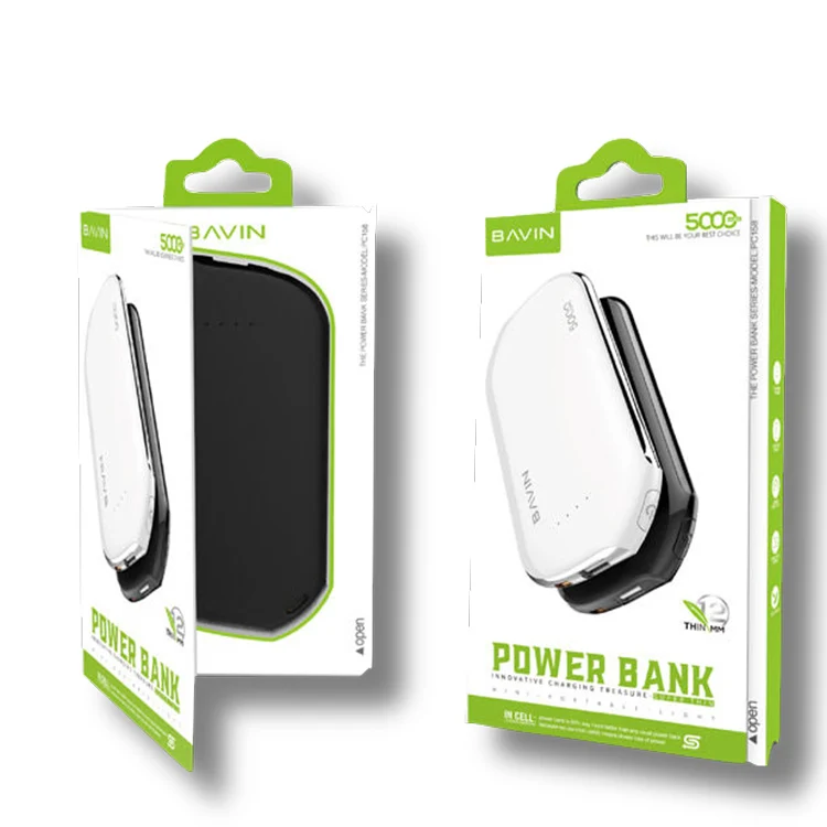 BAVIN PC158 Wholesale Cheap Powerbank 5000 mah Custom Logo Power Bank thin portable power bank