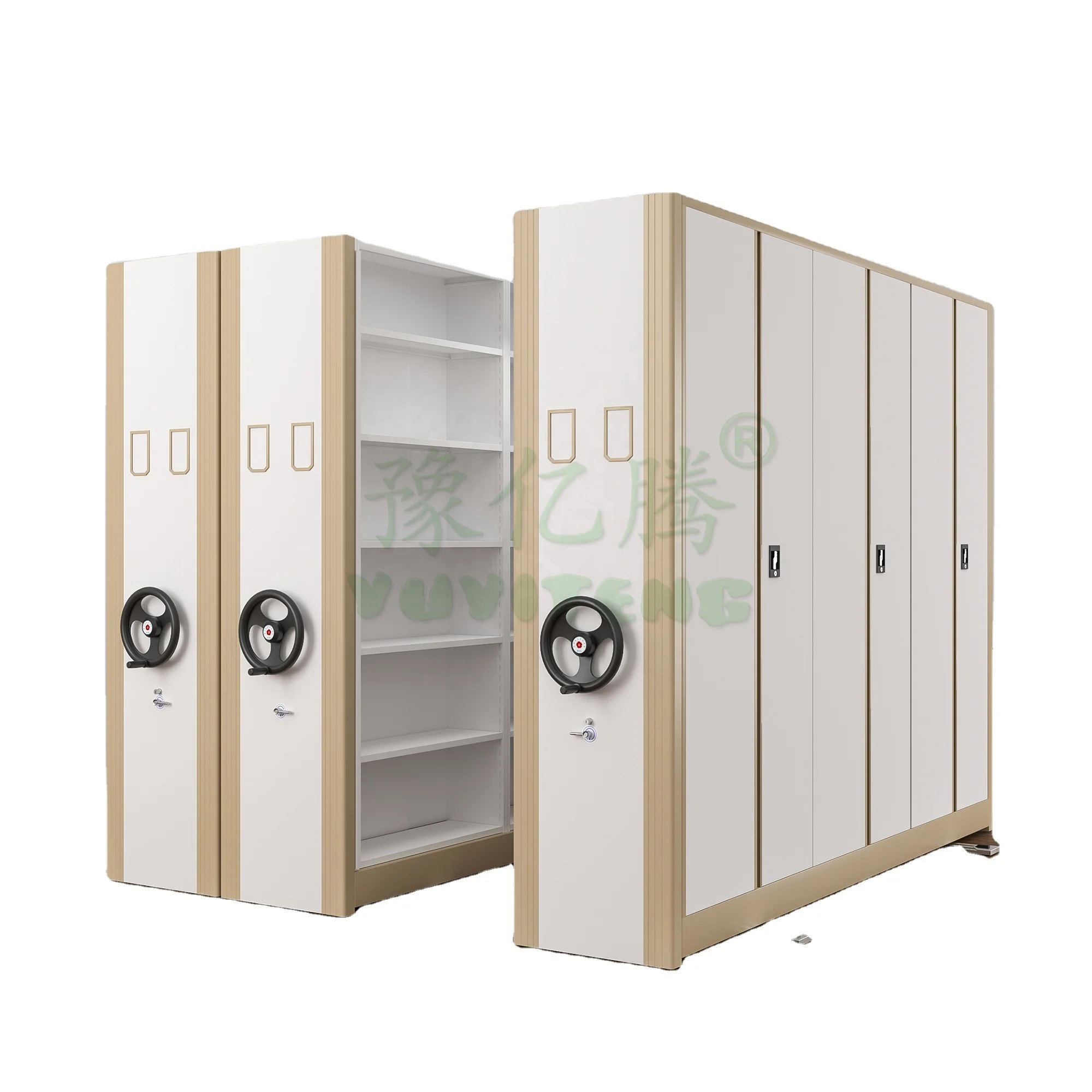 Modern Double Bank Archive Rack High Density Mobile Storage Shelving Metal Filing Storage Cabinet for Office Furniture