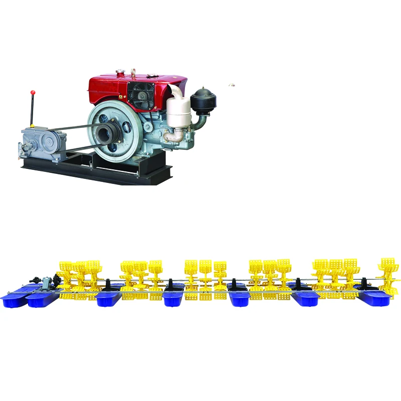 Good Quality Shrimp Pond Farming Aerator Long Arm Paddle Wheel Diesel Engine Aerator