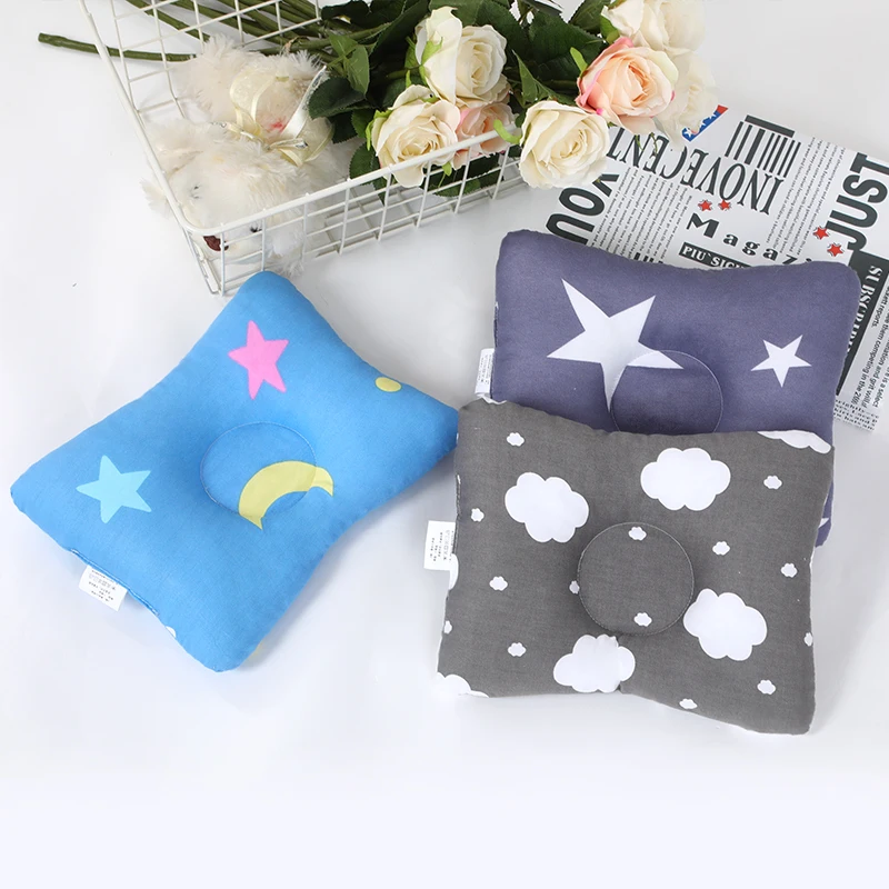 Cotton breathable baby pillow cartoon star shaped high quality baby head pillow soft baby sleep pillow