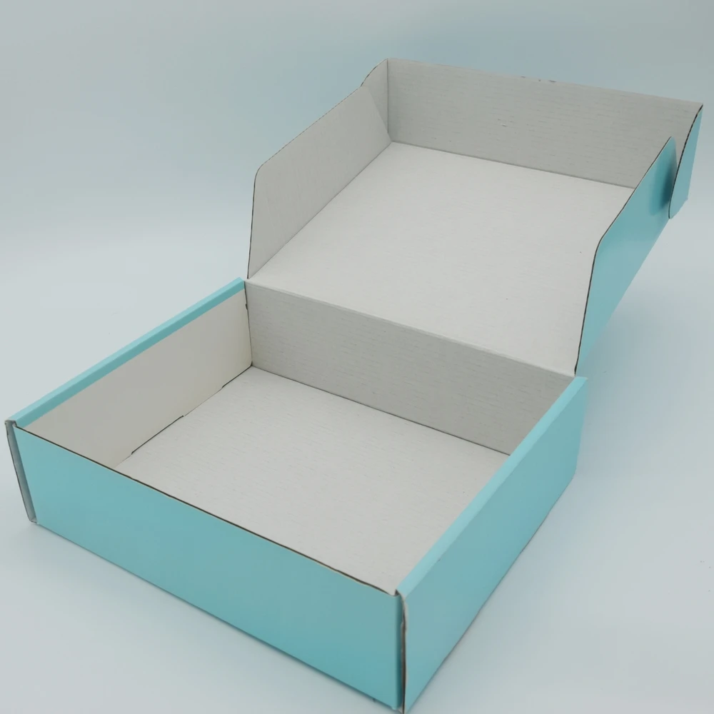 Custom Logo Printed Flat Paper Packaging Box Corrugated Carton Cardboard Folding Kraft Mailer Shipping Mailing Box