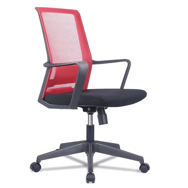 
Wholesale Mid Mesh Back Nylon Base Staff Visitor Guest Reception Office Chair with Fixed Armrest 