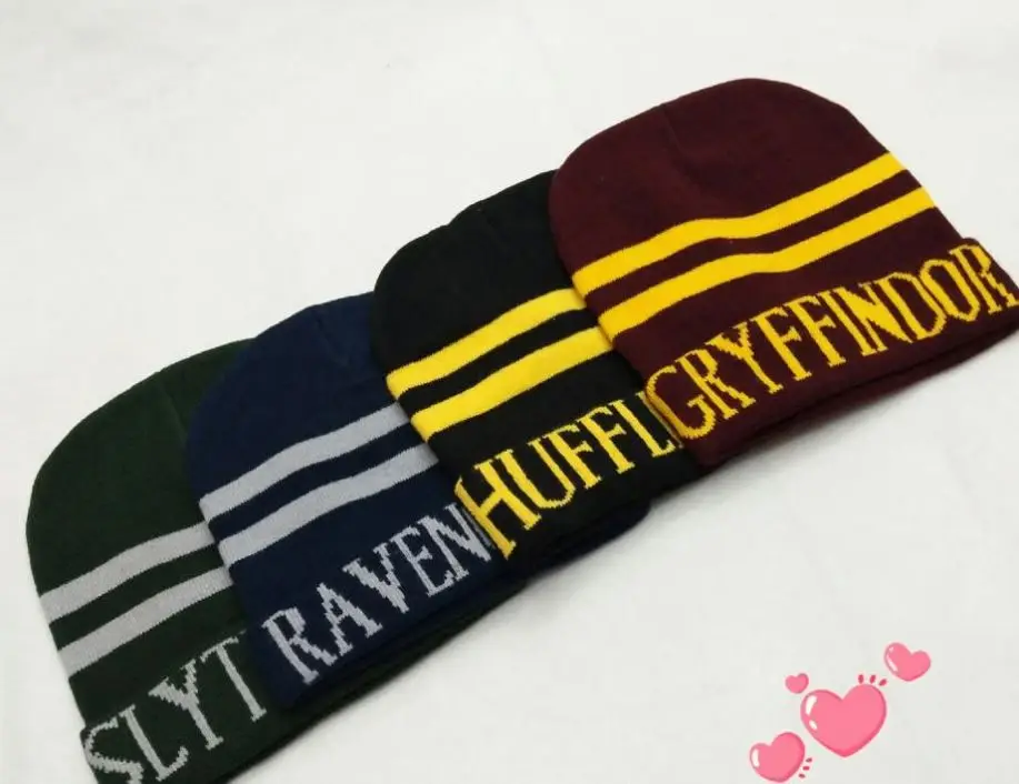 tv & movie costumes Harry Hat Slytherin Hufflepuff Ravenclaw Cosplay Potter Knitted Hat