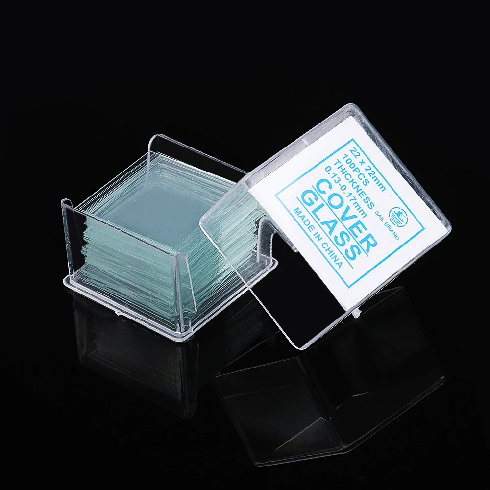 100PCS Square Cover Glass Slips Coverslips Set for Lab Science