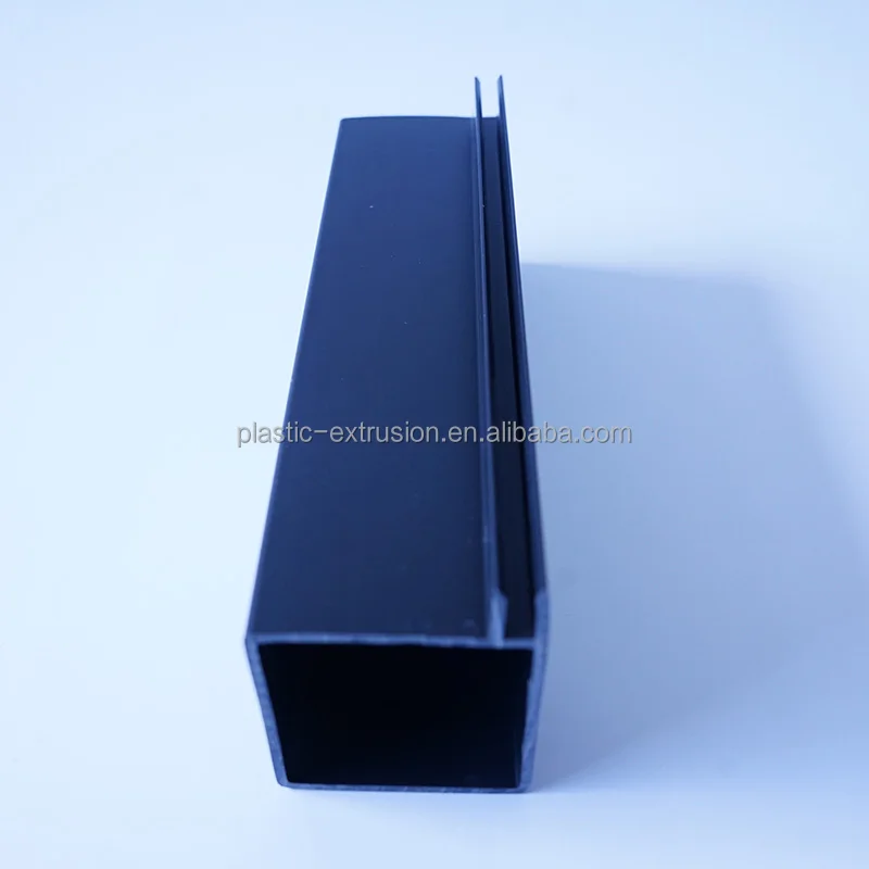 Square Black PVC Pipe Extrusion Air Ventilation PVC Duct Profile Customized pvc colorful plastic  square pipe