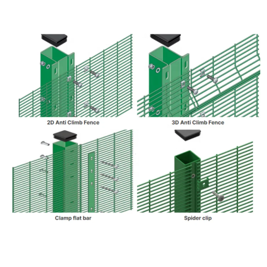 Outdoor Boundary Wall Designs Galvanized Steel Security Fencing 358 Anti Climb Fence Panels