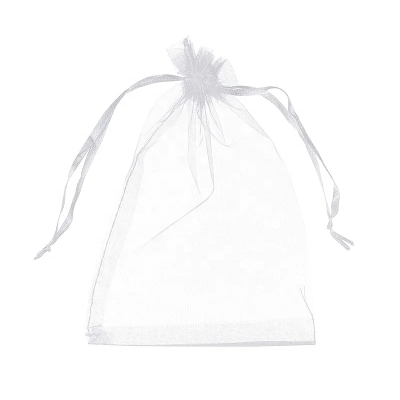 Wholesale Mesh  Candy Bags Large Pink Gift Bag Drawstring Organza Pouches Custom Organza Bag