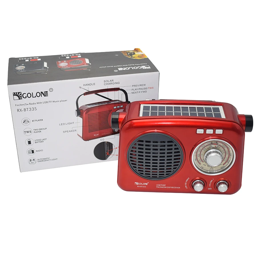 Старомодное AM/FM/SW 3 полосы радио с USB/TF /BT наушники-вкладыши TWS динамик музыкальный плеер панели солнечных батарей перезаряжаемые портативный Ретро