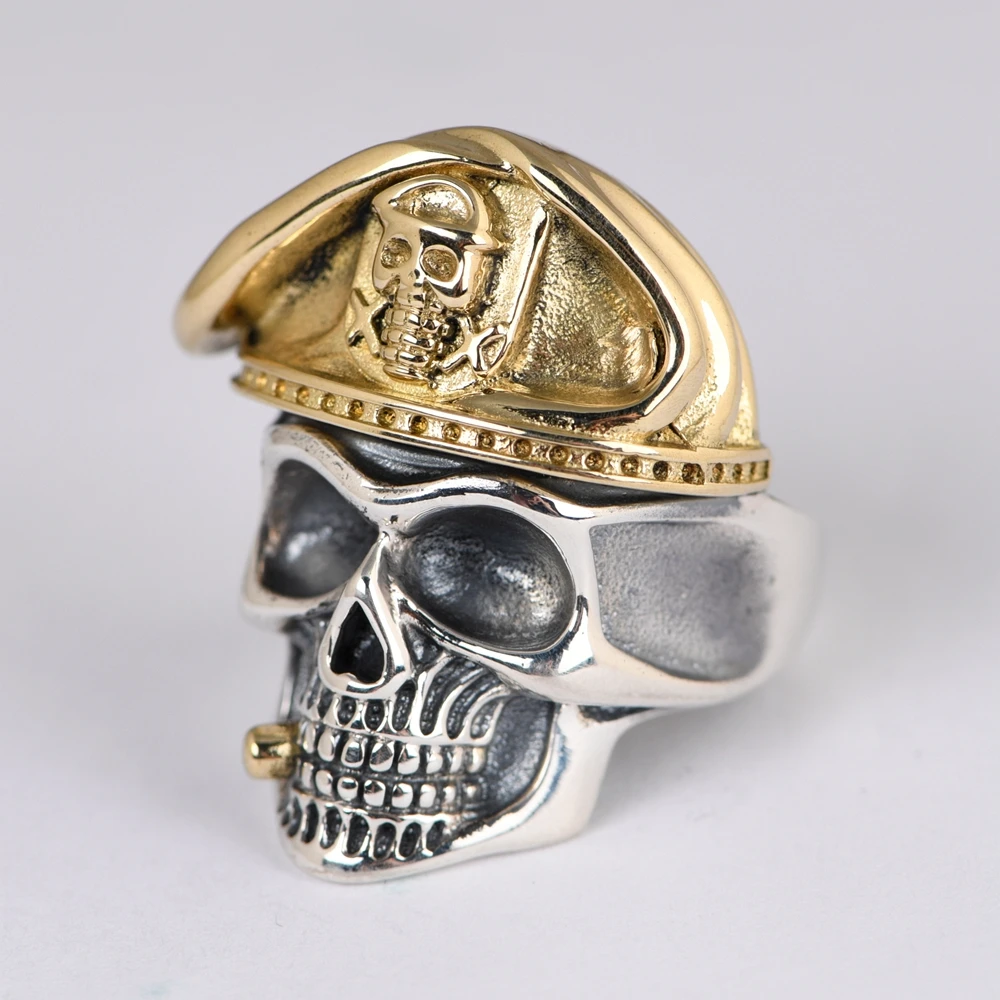 925 Sterling Silver Skull Rings for Men Party Gift Punk Thai silver fingers