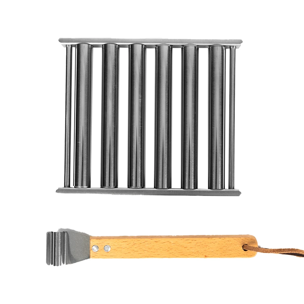 Переносной мини-ролик для хот-дога колбасы с деревянной ручкой гриля барбекю