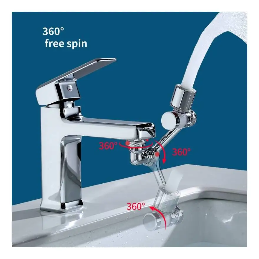 Multifunctional Robotic Arm 1080 Swivel Sink Water Aerator Faucet Sprayer Attachment Faucet Extender for Kitchen