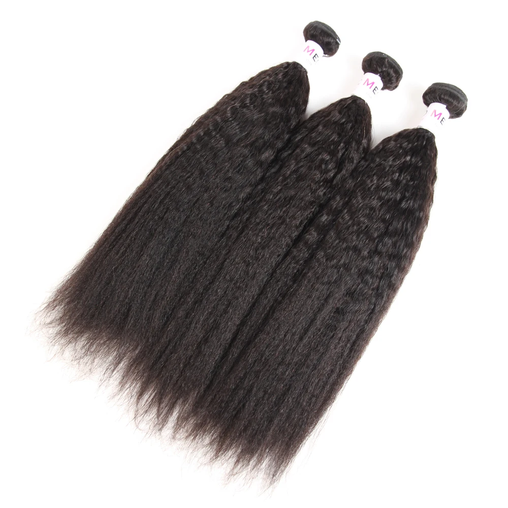MEGALOOK Grade 9A Virgin Kinky Malaysian Straight Hair,Cuticle Aligned Yaki Virgin Human Hair Malaysian Women Hair