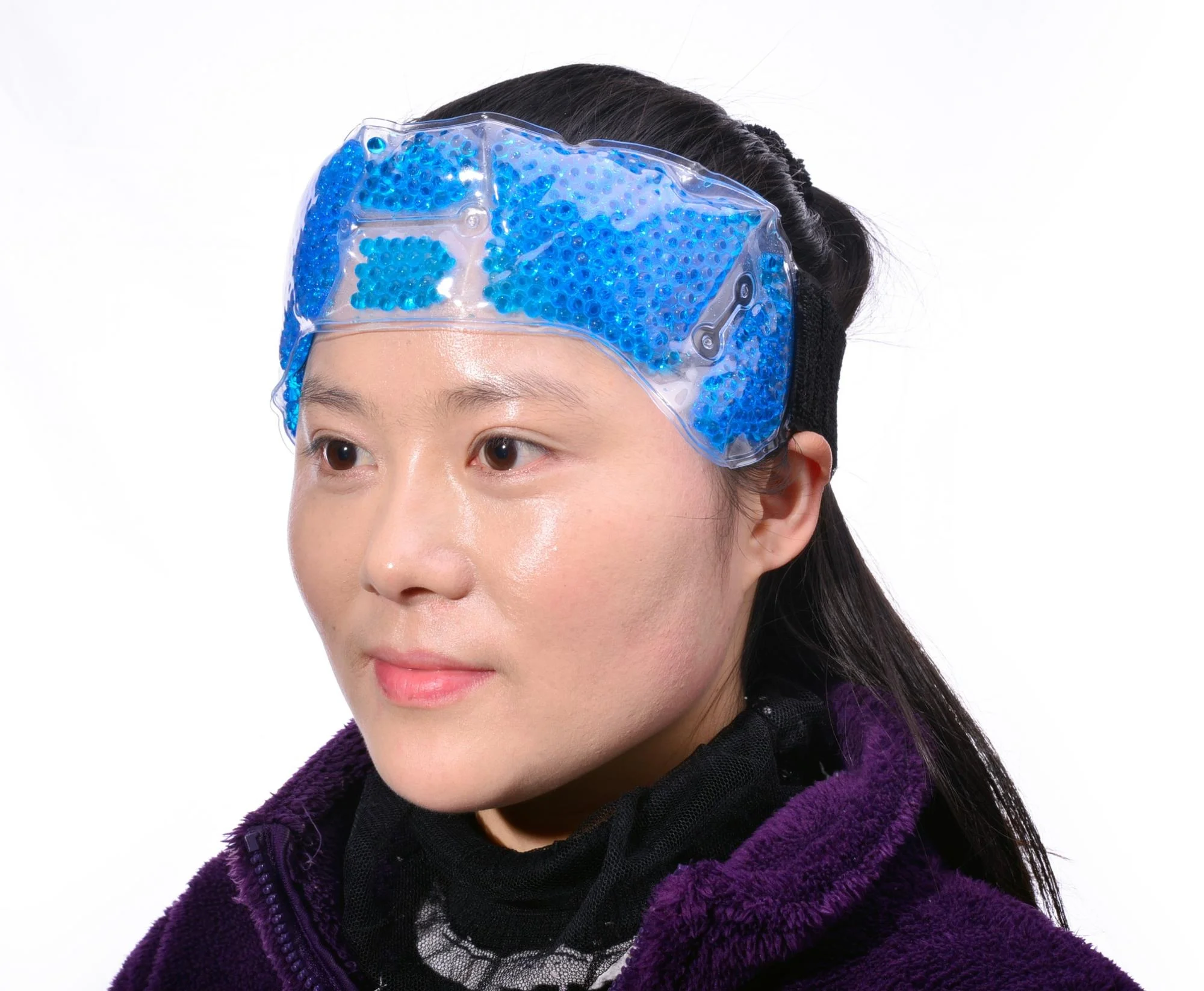 Hot & Cold Gel Bead Forehead Wrap Pad Therapy Head Ice Gel Pack Relieve Pain Ice Pack Headband for fever Headache