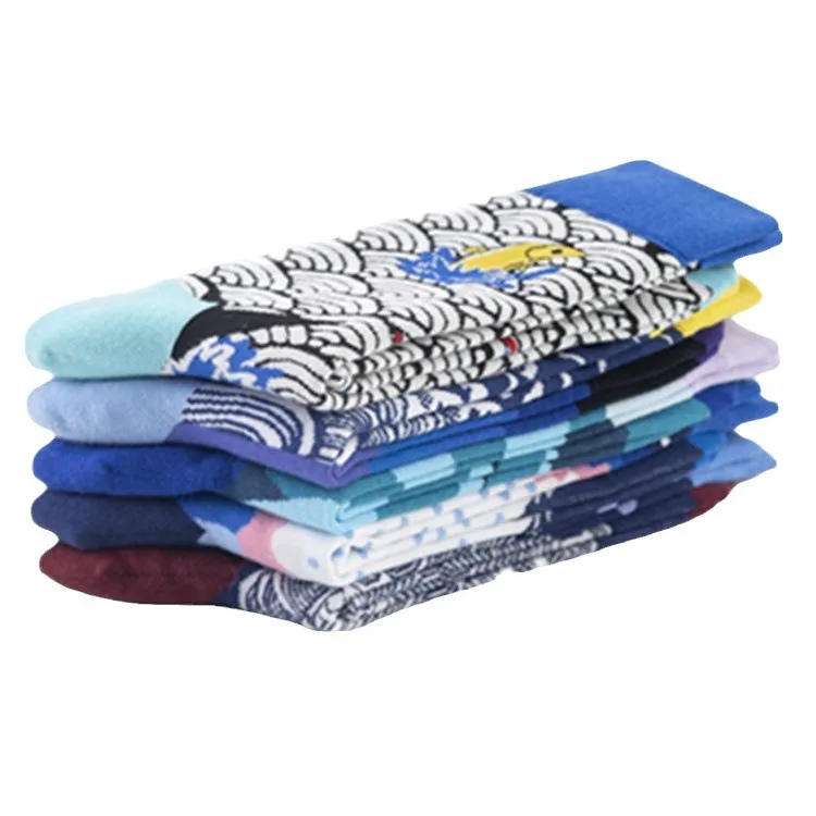 Custom High Quality Winter Socks Cotton Jacquard Women Dress Socks Colorful Festival Crazy Funny Men Crew Socks