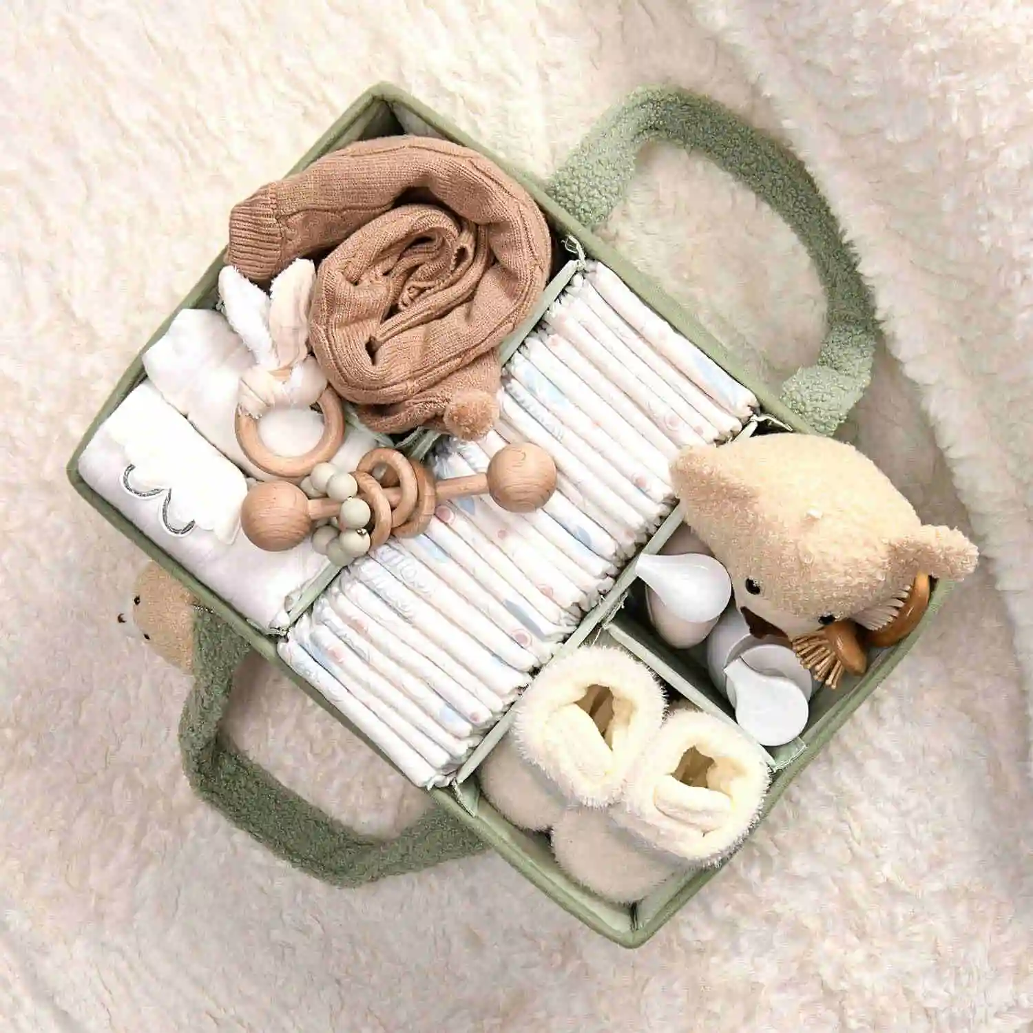 Teddy Fleece Baby Diaper Nursery Organizer Baby Diaper Nursery box Baby Shower Gifts